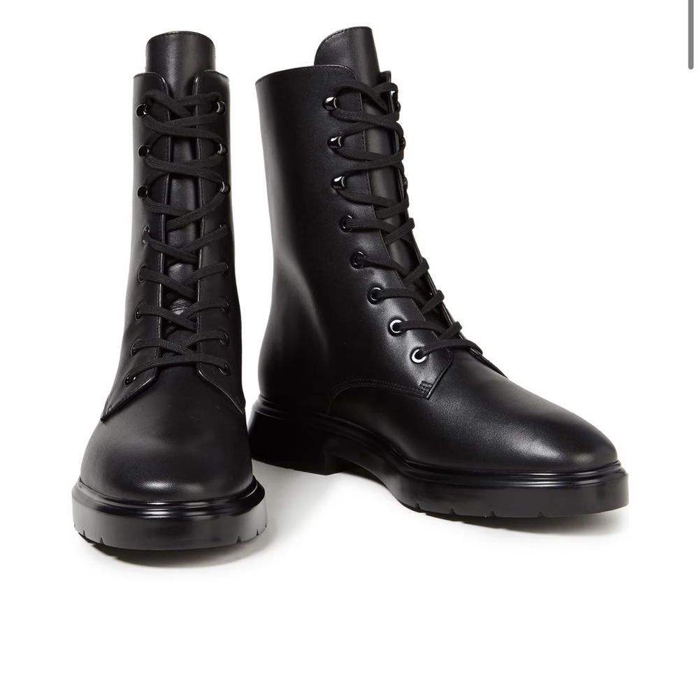 Stuart Weitzman Black Lace-Up Women's Boots